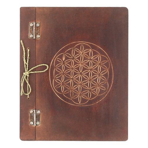 Woodbound Spellbook Journal โ 48 Pages (Mushroom / Flower of Life / Eye of Providence)