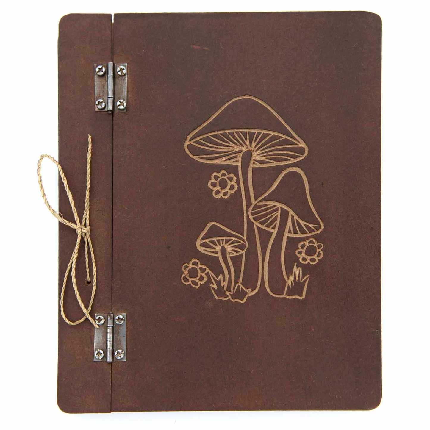 Woodbound Spellbook Journal โ 48 Pages (Mushroom / Flower of Life / Eye of Providence)