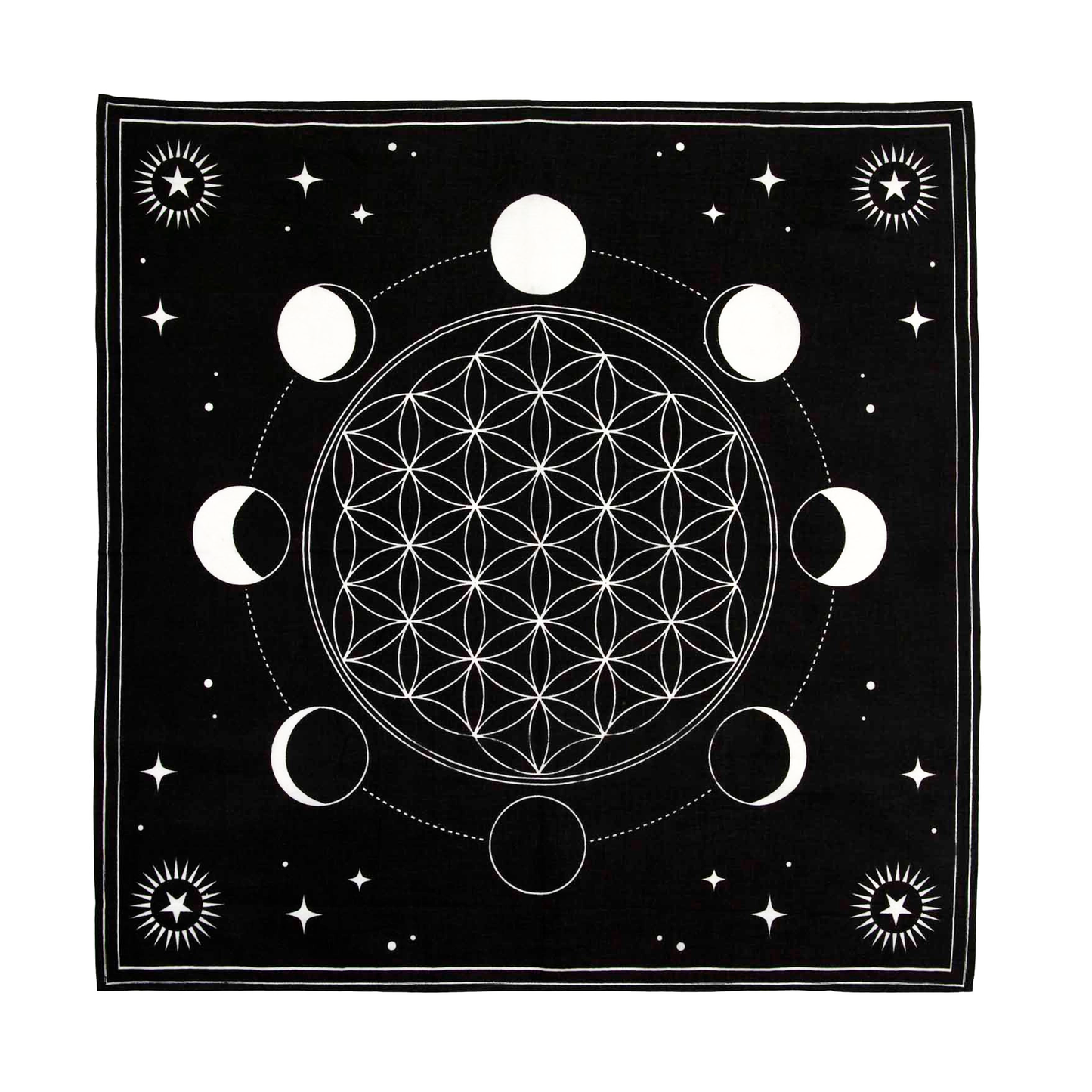 Moon Phases & Flower of Life Alter Cloth (67cm)