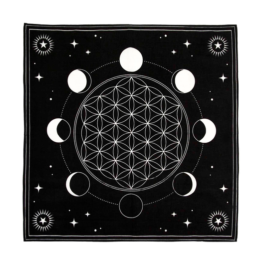 Moon Phases & Flower of Life Alter Cloth (67cm)