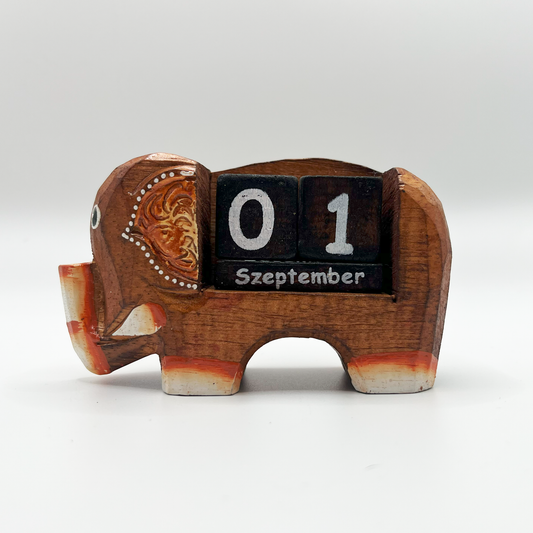 Wooden Elephant Perpetual Calendar