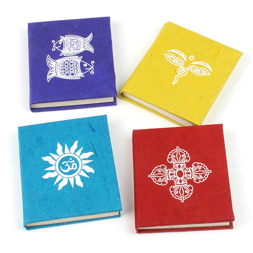 Mini Lokta Paper Journals – Set of 4 (Random Colours & Designs)